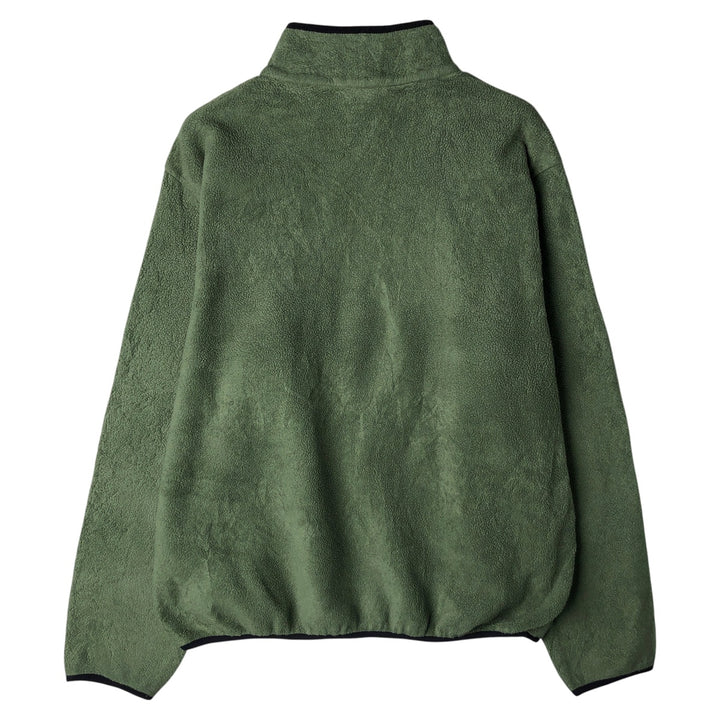 90'S LLBean Half-Snap Fleece Pullover, Men's XL, Vintage polyester green type yellow green Vintage Second Hand