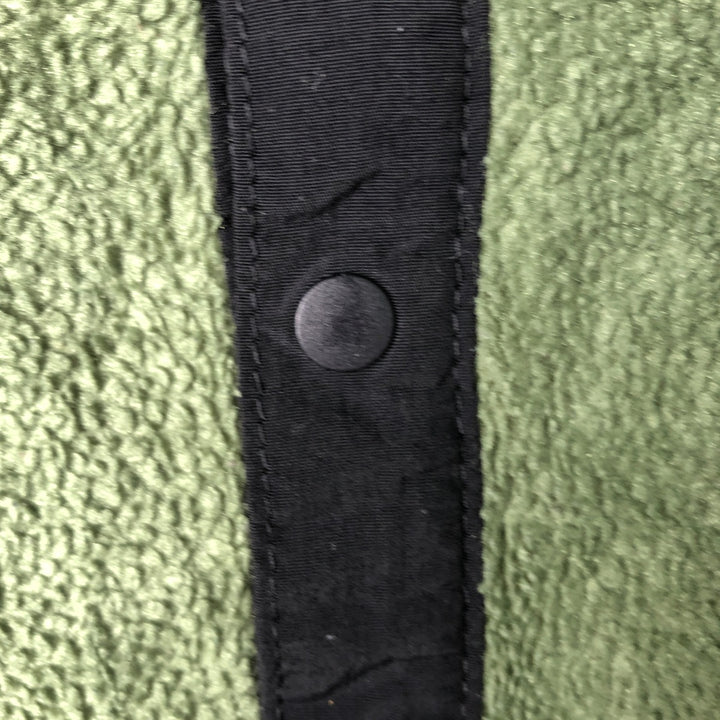 90'S LLBean Half-Snap Fleece Pullover, Men's XL, Vintage polyester green type yellow green Vintage Second Hand