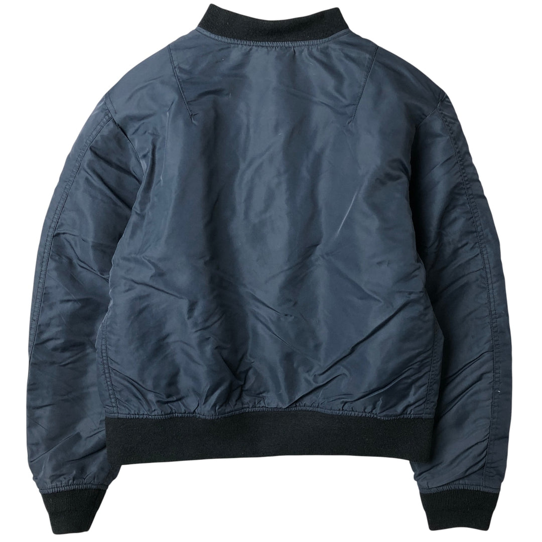 90'S civilian Schott American College padded military flight jacket, men's size L Nylon navy blue type Vintage Second Hand