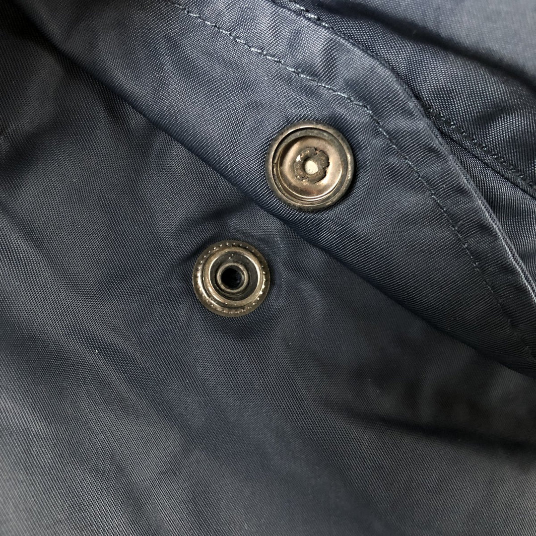 90'S civilian Schott American College padded military flight jacket, men's size L Nylon navy blue type Vintage Second Hand