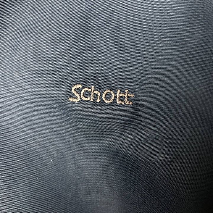 90'S civilian Schott American College padded military flight jacket, men's size L Nylon navy blue type Vintage Second Hand