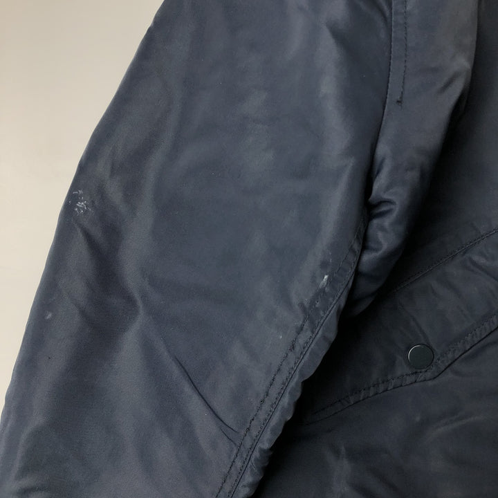 90'S civilian Schott American College padded military flight jacket, men's size L Nylon navy blue type Vintage Second Hand