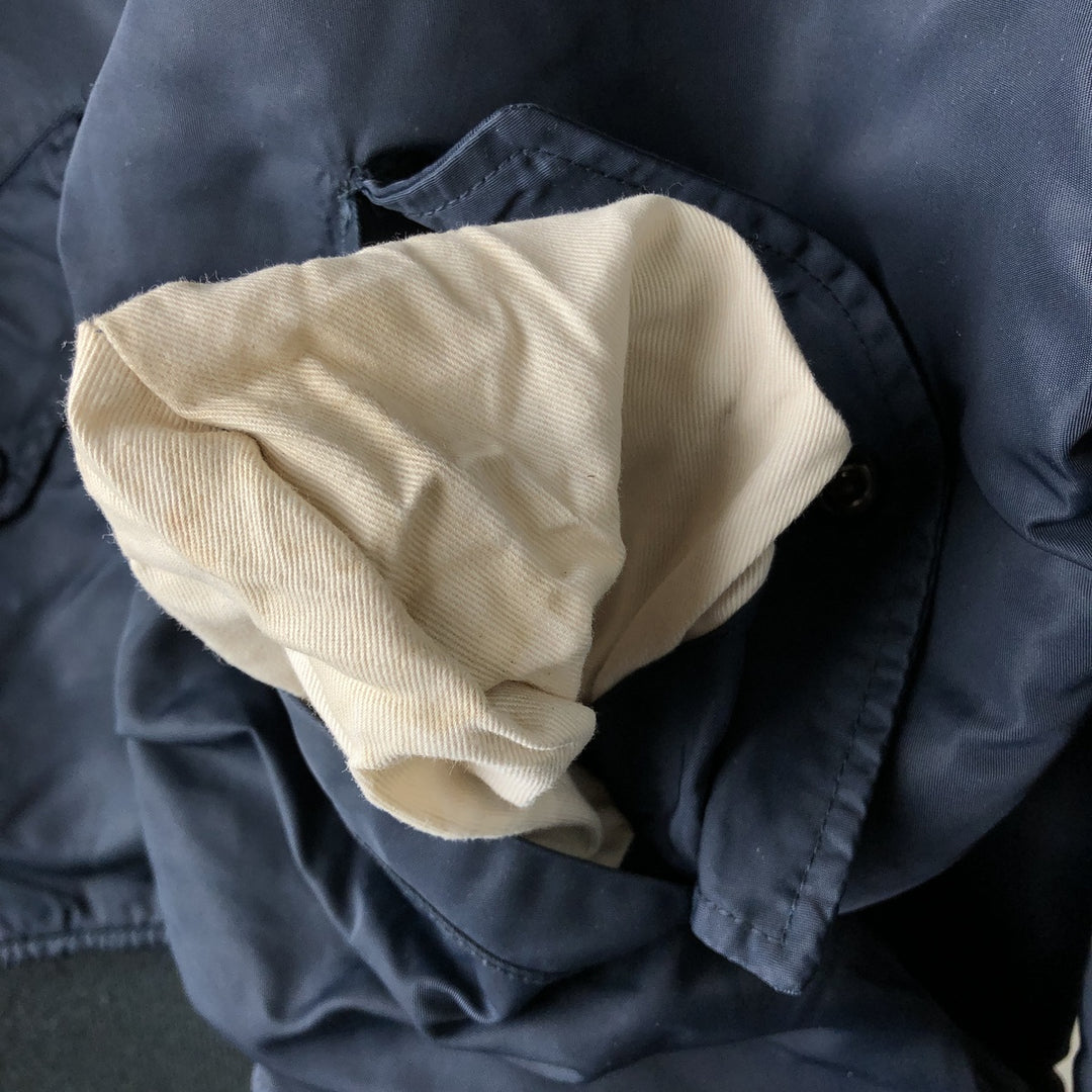 90'S civilian Schott American College padded military flight jacket, men's size L Nylon navy blue type Vintage Second Hand