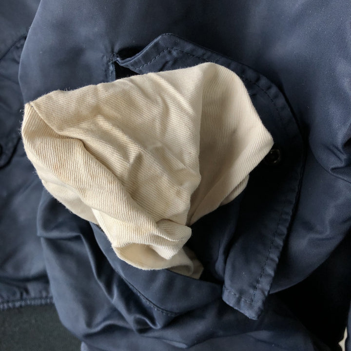 90'S civilian Schott American College padded military flight jacket, men's size L Nylon navy blue type Vintage Second Hand