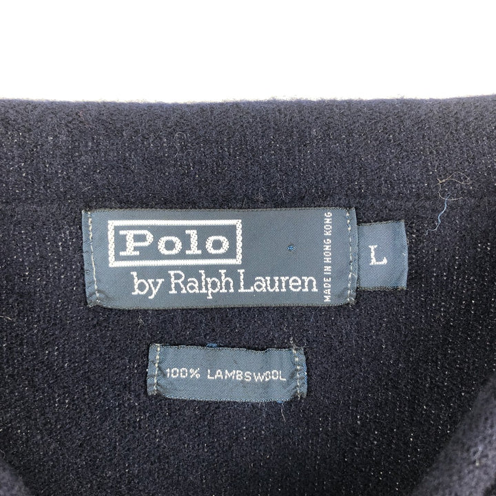 Ralph Lauren POLO by Ralph Lauren Roll Neck Lambswool Knit Sweater, Men's Size L Lamb wool navy blue type Vintage Second Hand