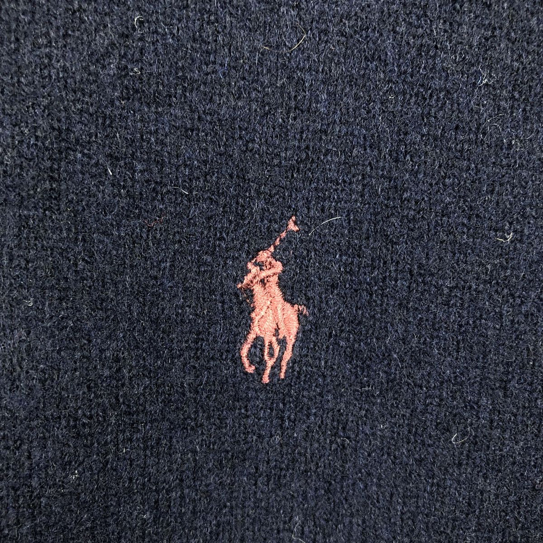 Ralph Lauren POLO by Ralph Lauren Roll Neck Lambswool Knit Sweater, Men's Size L Lamb wool navy blue type Vintage Second Hand