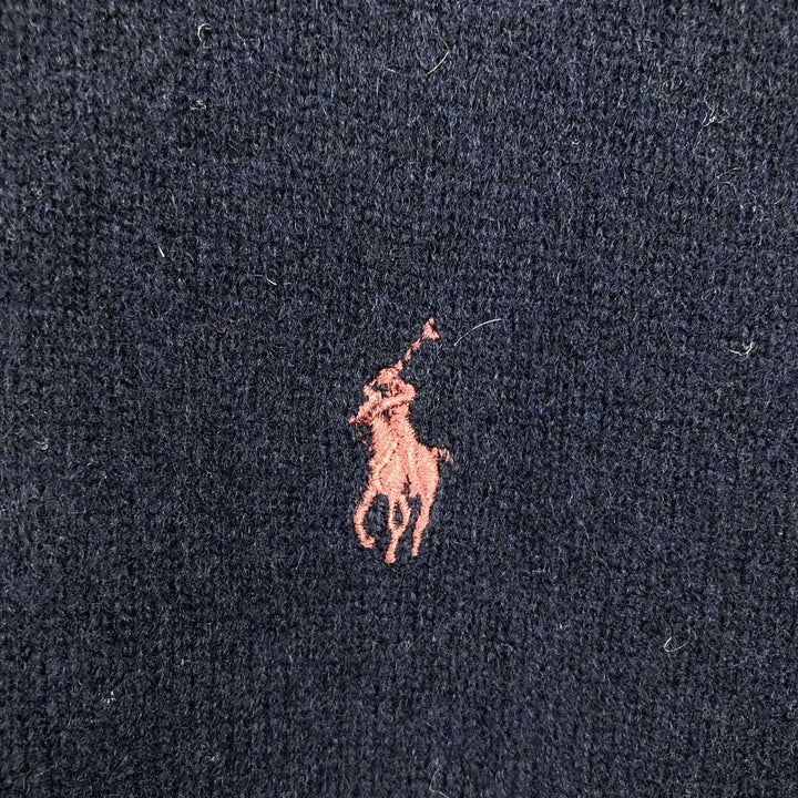 Ralph Lauren POLO by Ralph Lauren Roll Neck Lambswool Knit Sweater, Men's Size L Lamb wool navy blue type Vintage Second Hand