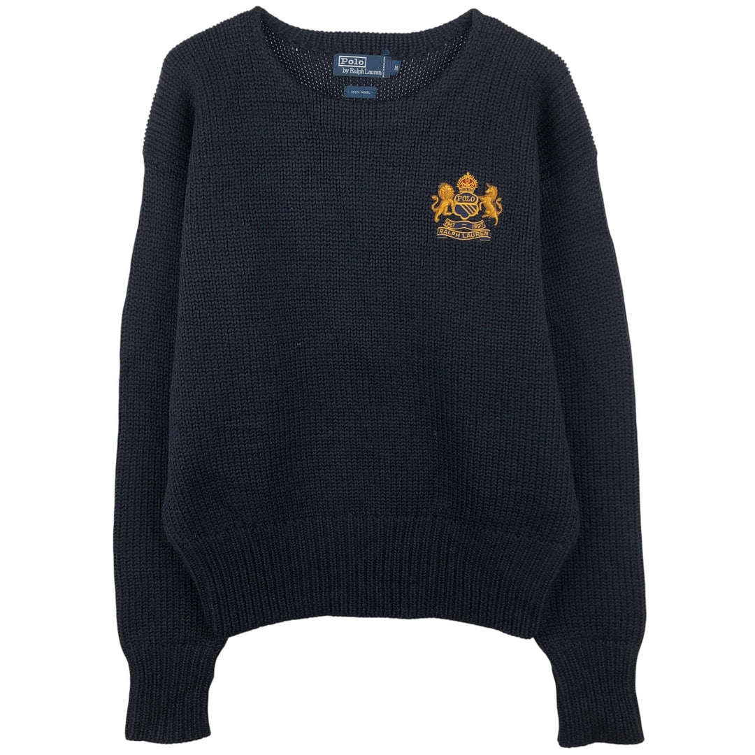 Ralph Lauren Polo by Ralph Lauren wool knit sweater, men's size M wool black type Vintage Second Hand