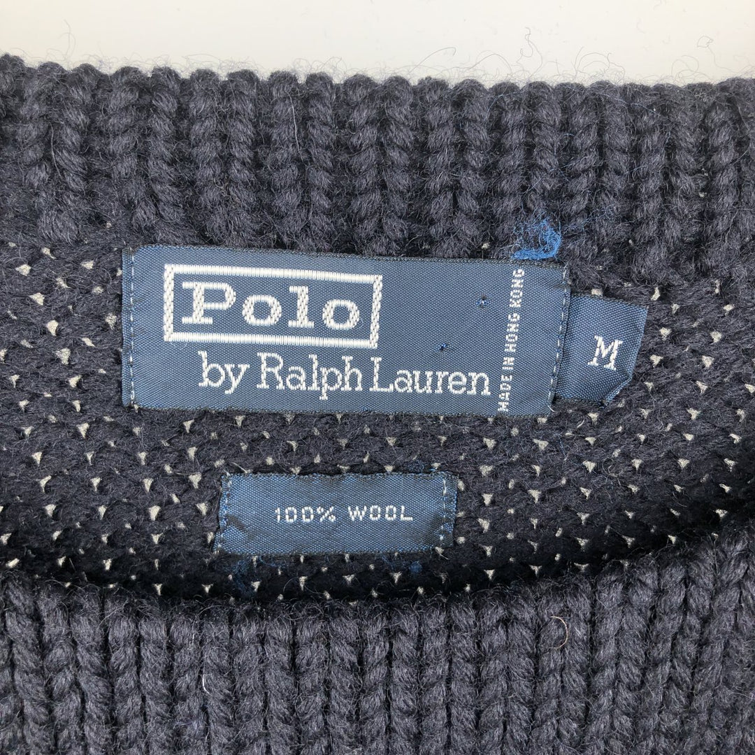 Ralph Lauren Polo by Ralph Lauren wool knit sweater, men's size M wool black type Vintage Second Hand
