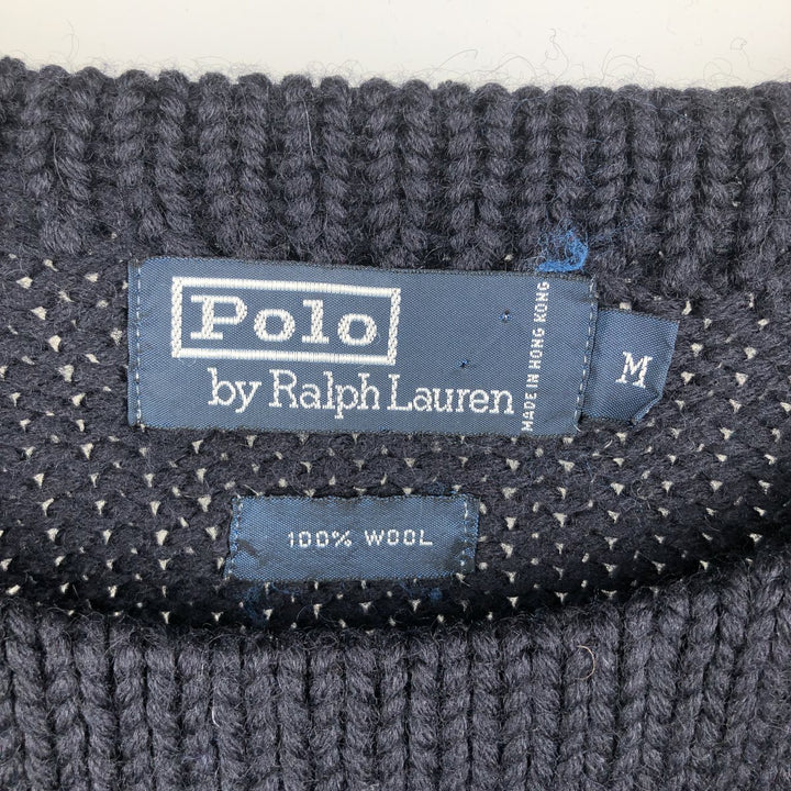 Ralph Lauren Polo by Ralph Lauren wool knit sweater, men's size M wool black type Vintage Second Hand