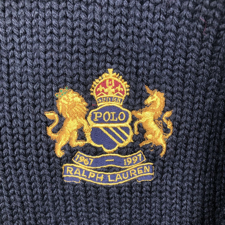 Ralph Lauren Polo by Ralph Lauren wool knit sweater, men's size M wool black type Vintage Second Hand