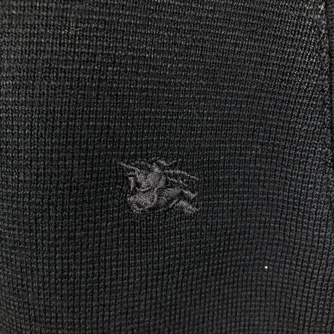 Burberry's BURBERRYS OF LONDON collared full-zip knit sweater, made in Spain, men's size XXL Merino wool black type Vintage Second Hand