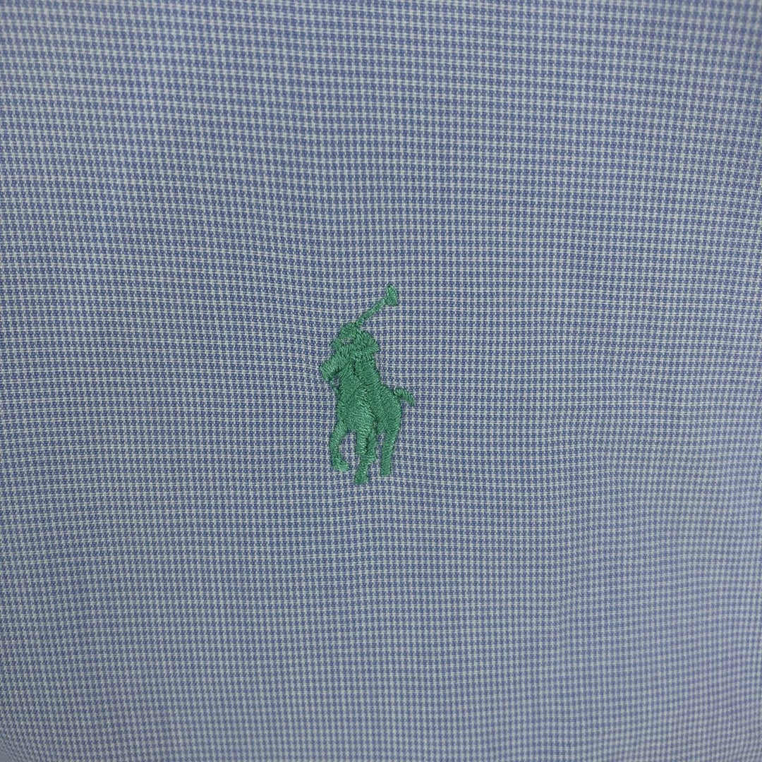 Ralph Lauren BLAKE long sleeve button down check shirt, men's XL size cotton blue type Vintage Second Hand