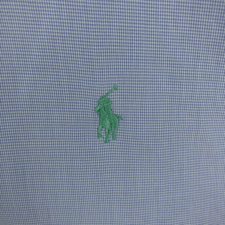 Ralph Lauren BLAKE long sleeve button down check shirt, men's XL size cotton blue type Vintage Second Hand