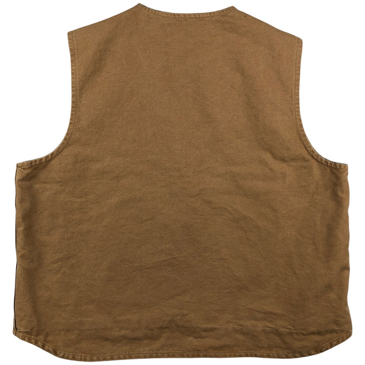 2000'S Carhartt V26 DEPREUX Advertising Duck Vest, Men's XXL cotton beige type brown Vintage Second Hand