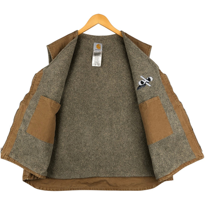2000'S Carhartt V26 DEPREUX Advertising Duck Vest, Men's XXL cotton beige type brown Vintage Second Hand