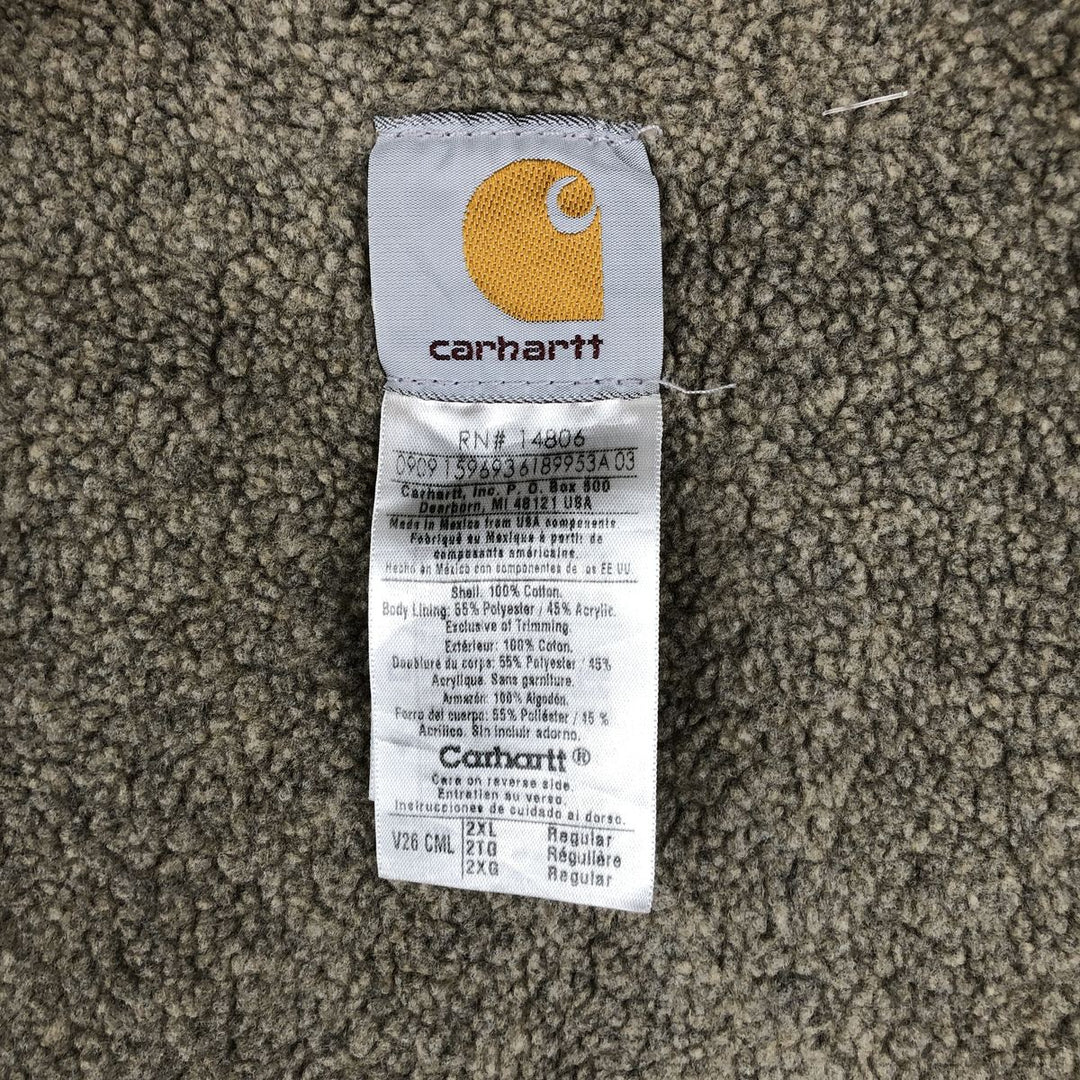 2000'S Carhartt V26 DEPREUX Advertising Duck Vest, Men's XXL cotton beige type brown Vintage Second Hand