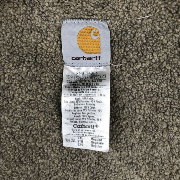 2000'S Carhartt V26 DEPREUX Advertising Duck Vest, Men's XXL cotton beige type brown Vintage Second Hand