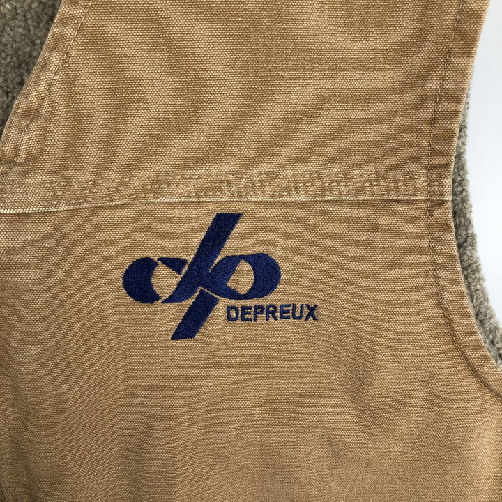 2000'S Carhartt V26 DEPREUX Advertising Duck Vest, Men's XXL cotton beige type brown Vintage Second Hand