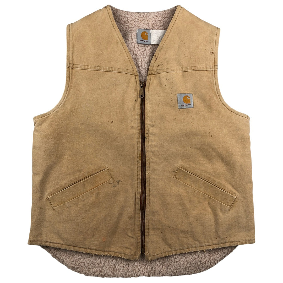 Vintage 80s-90'S Carhartt Duck Vest, Men's Size Medium unclear Beige type Vintage Second Hand