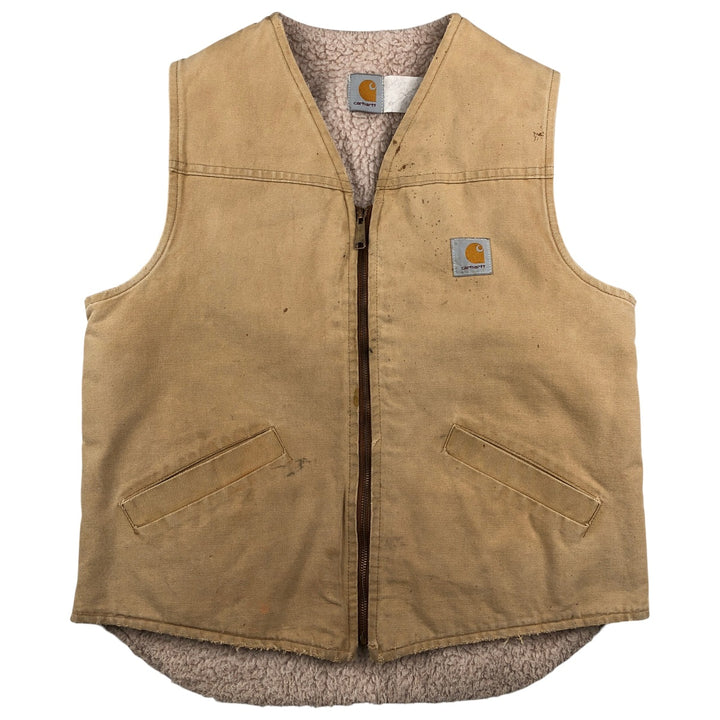 Vintage 80s-90'S Carhartt Duck Vest, Men's Size Medium unclear Beige type Vintage Second Hand