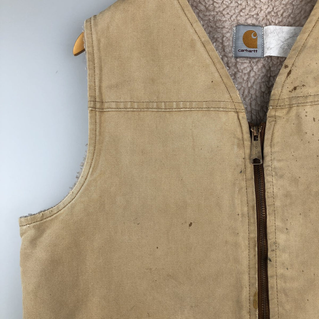 Vintage 80s-90'S Carhartt Duck Vest, Men's Size Medium unclear Beige type Vintage Second Hand