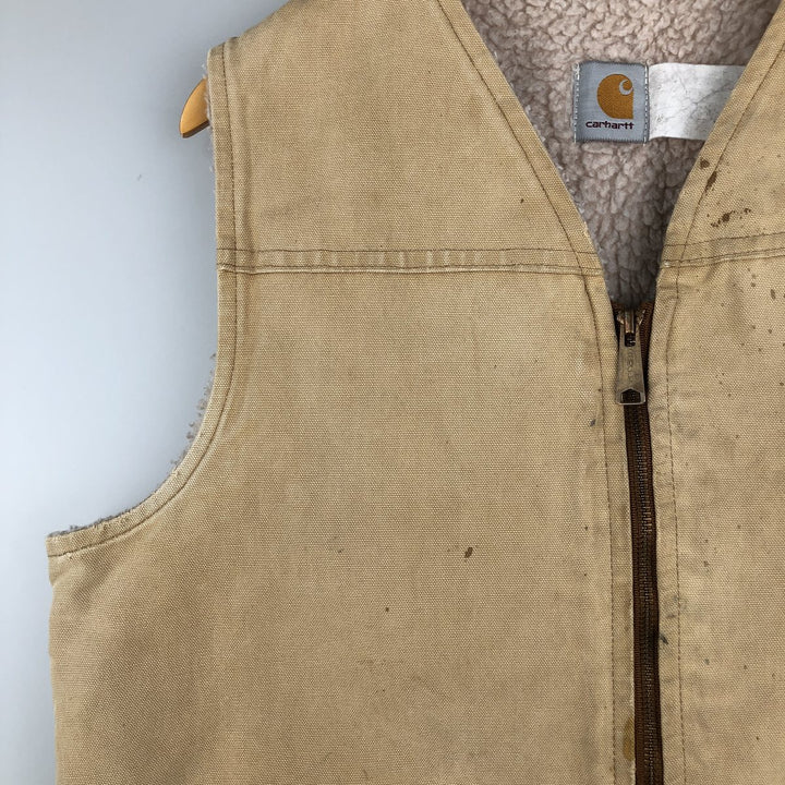 Vintage 80s-90'S Carhartt Duck Vest, Men's Size Medium unclear Beige type Vintage Second Hand