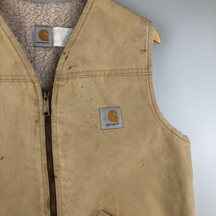 Vintage 80s-90'S Carhartt Duck Vest, Men's Size Medium unclear Beige type Vintage Second Hand