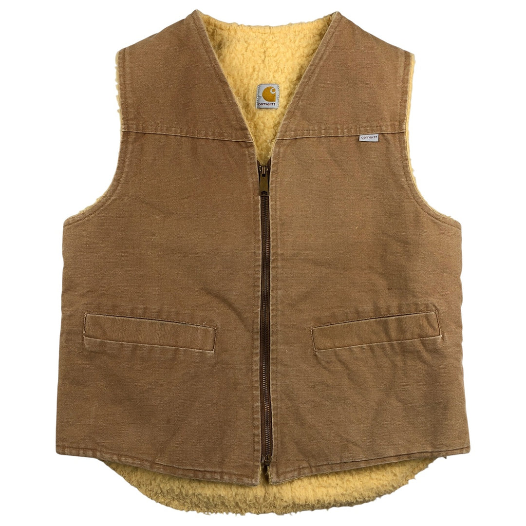 Vintage 1980'S Carhartt 6SV Duck Vest, Made in USA, Men's Size Medium cotton Beige type Vintage Second Hand