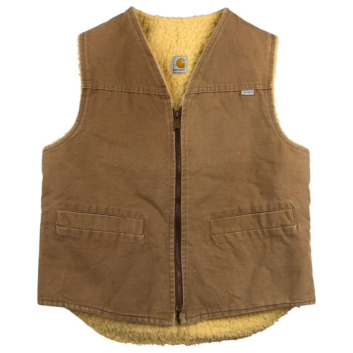 Vintage 1980'S Carhartt 6SV Duck Vest, Made in USA, Men's Size Medium cotton Beige type Vintage Second Hand