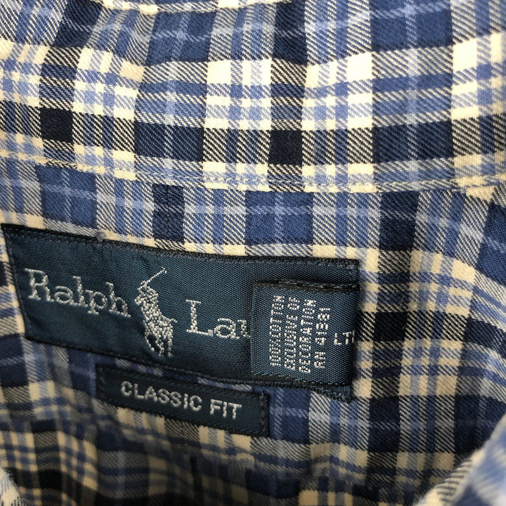 Ralph Lauren Classic Fit Long Sleeve Button Down Check Shirt Men's XL cotton blue type Vintage Second Hand