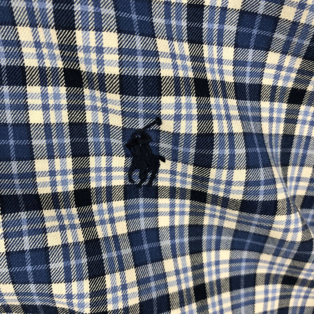 Ralph Lauren Classic Fit Long Sleeve Button Down Check Shirt Men's XL cotton blue type Vintage Second Hand