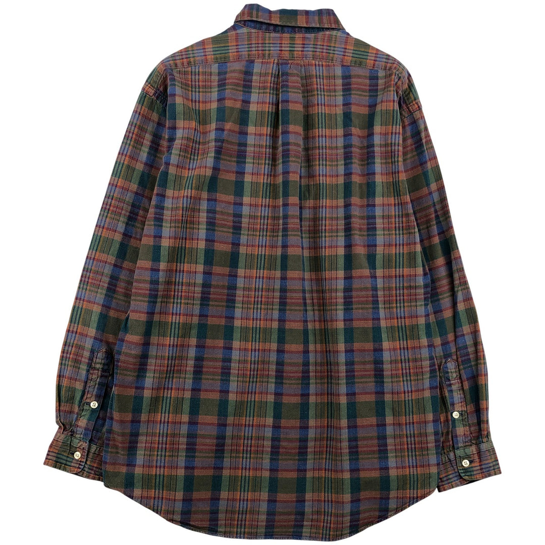 Ralph Lauren BLAKE long sleeve button down check shirt, men's size L cotton blue type Vintage Second Hand