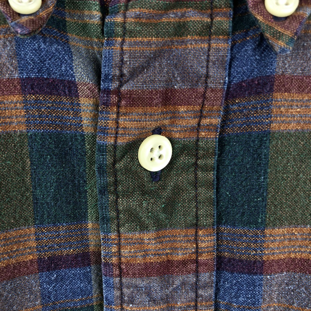 Ralph Lauren BLAKE long sleeve button down check shirt, men's size L cotton blue type Vintage Second Hand