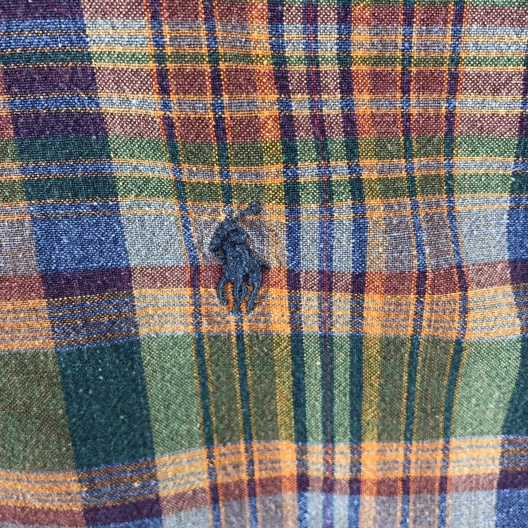 Ralph Lauren BLAKE long sleeve button down check shirt, men's size L cotton blue type Vintage Second Hand