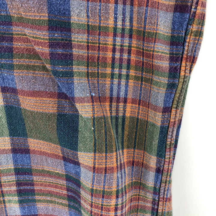 Ralph Lauren BLAKE long sleeve button down check shirt, men's size L cotton blue type Vintage Second Hand