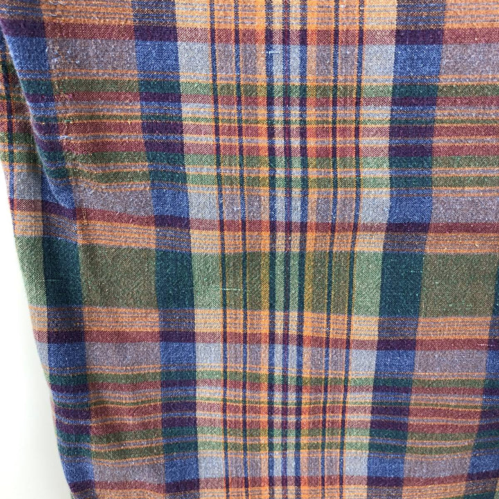 Ralph Lauren BLAKE long sleeve button down check shirt, men's size L cotton blue type Vintage Second Hand