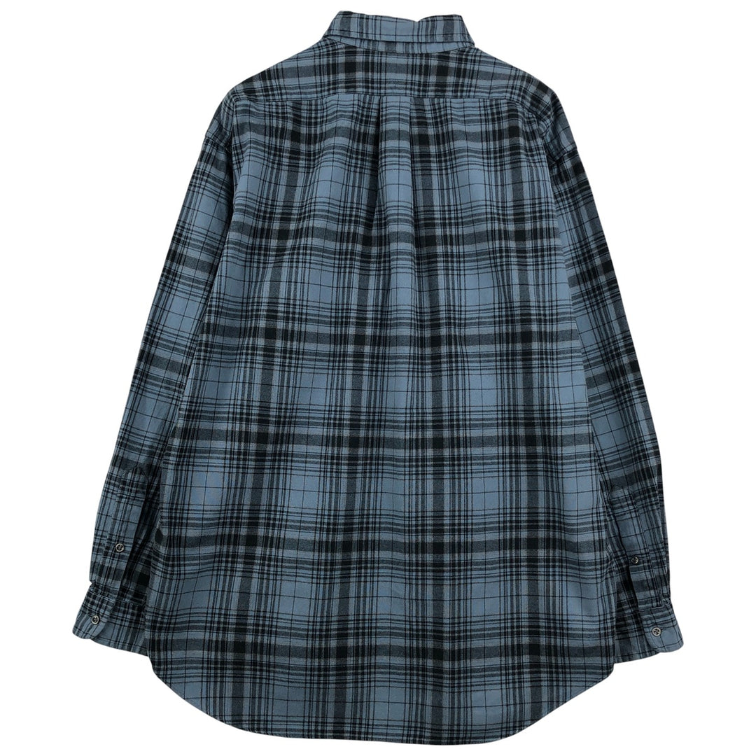 Ralph Lauren BLAKE Tartan Check Long Sleeve Button-Down Check Shirt, Men's Size L cotton blue type Vintage Second Hand