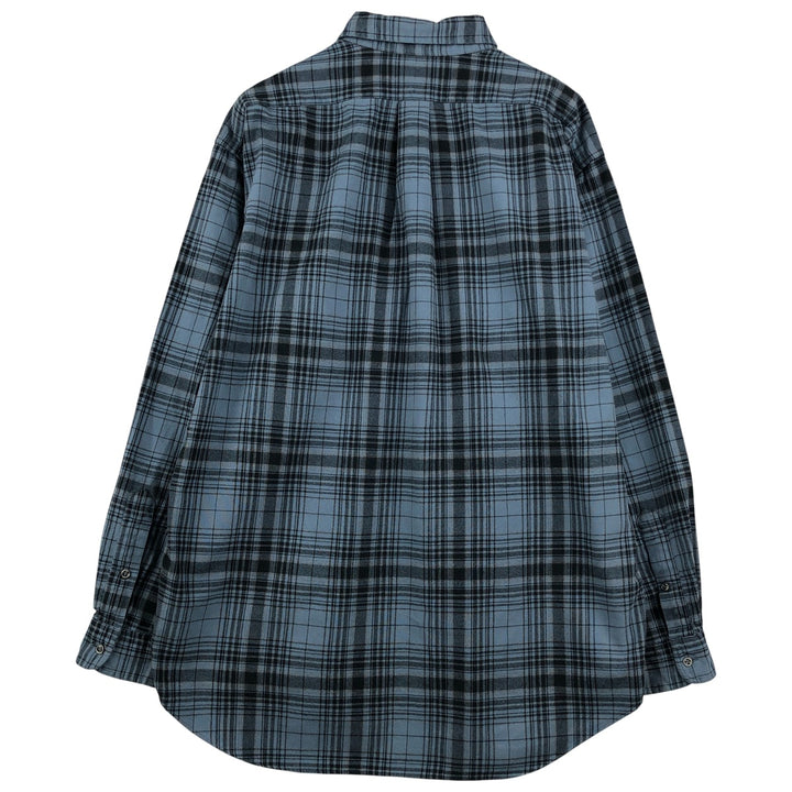 Ralph Lauren BLAKE Tartan Check Long Sleeve Button-Down Check Shirt, Men's Size L cotton blue type Vintage Second Hand