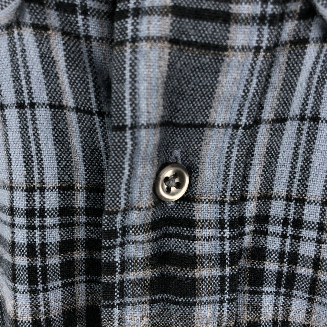 Ralph Lauren BLAKE Tartan Check Long Sleeve Button-Down Check Shirt, Men's Size L cotton blue type Vintage Second Hand