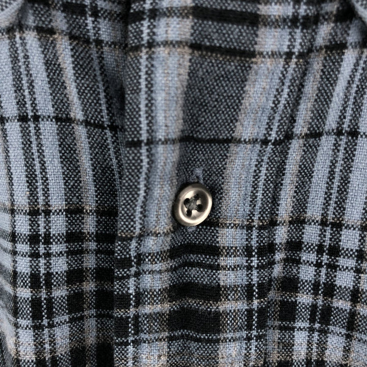 Ralph Lauren BLAKE Tartan Check Long Sleeve Button-Down Check Shirt, Men's Size L cotton blue type Vintage Second Hand