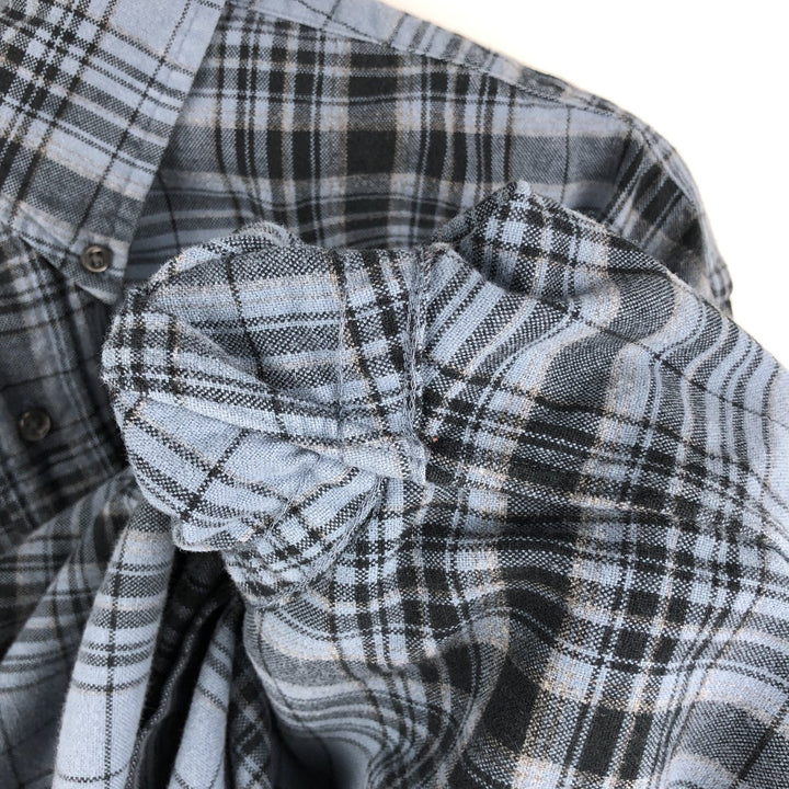 Ralph Lauren BLAKE Tartan Check Long Sleeve Button-Down Check Shirt, Men's Size L cotton blue type Vintage Second Hand