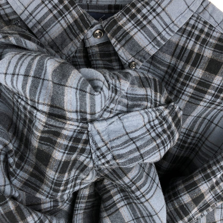 Ralph Lauren BLAKE Tartan Check Long Sleeve Button-Down Check Shirt, Men's Size L cotton blue type Vintage Second Hand