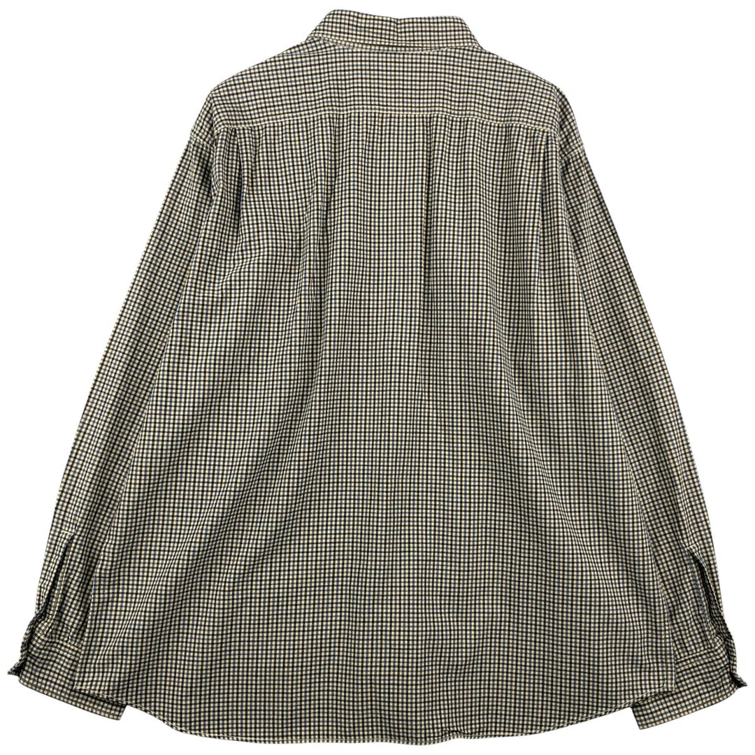 Vintage 90'S Ralph Lauren POLO SPORT long-sleeved cotton check shirt, men's size XL cotton unbleached Vintage Second Hand