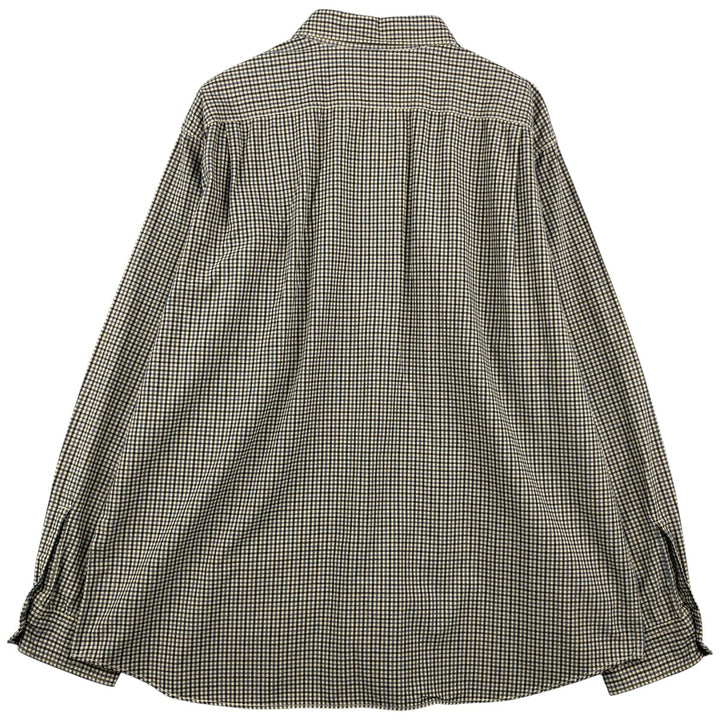 Vintage 90'S Ralph Lauren POLO SPORT long-sleeved cotton check shirt, men's size XL cotton unbleached Vintage Second Hand