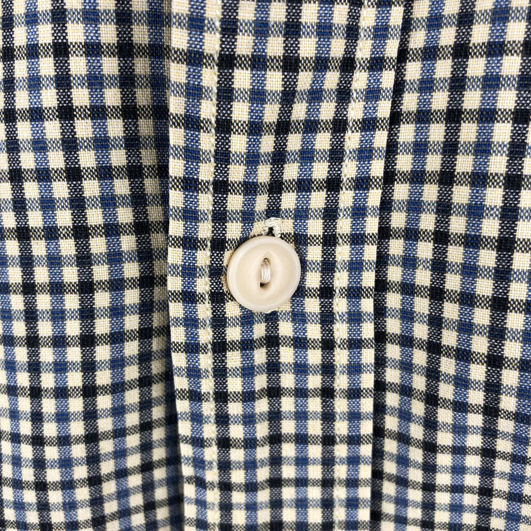 Vintage 90'S Ralph Lauren POLO SPORT long-sleeved cotton check shirt, men's size XL cotton unbleached Vintage Second Hand