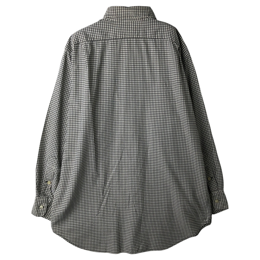 Ralph Lauren POLO by Ralph Lauren long-sleeved cotton check shirt, made in Hong Kong, men's size M, wide collar cotton black type Vintage Second Hand