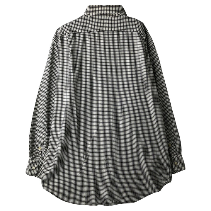 Ralph Lauren POLO by Ralph Lauren long-sleeved cotton check shirt, made in Hong Kong, men's size M, wide collar cotton black type Vintage Second Hand