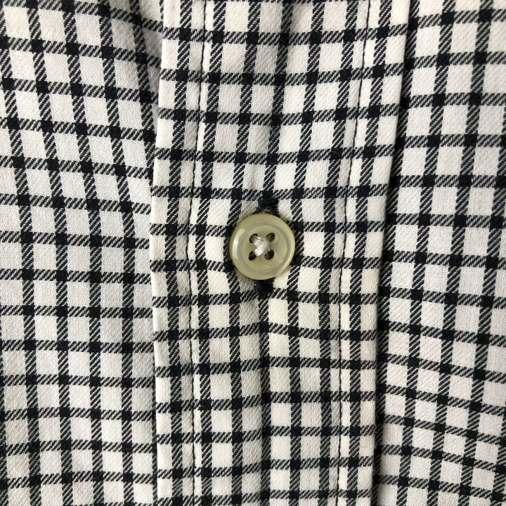 Ralph Lauren POLO by Ralph Lauren long-sleeved cotton check shirt, made in Hong Kong, men's size M, wide collar cotton black type Vintage Second Hand