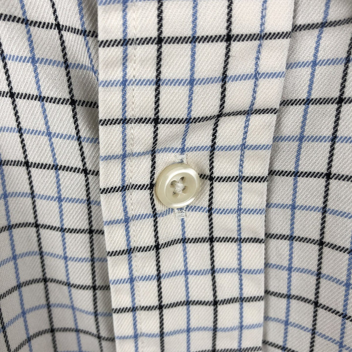 Ralph Lauren BLAIRE long sleeve button down check shirt, men's size L cotton white type Vintage Second Hand